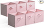 GRANNY SAYS Cube Storage Bins, 11 Inch 6 Pack Storage Cube Organizer, Foladble Fabric Storage Boxes with Handle, Decorative Clothing Storage Baskets for Shelves, Closet, Pink
