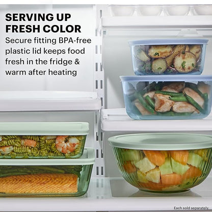 Pyrex Colors Tinted (12-PC Full Set) Small/Medium/Large Food Storage Container Set, Snug Fit Non-Toxic Plastic BPA-Free Lids, Freezer Dishwasher Microwave Safe, 3 Cup, 6 Cup & 11 Cup