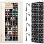 Over the Door Shoe Organizer with 40 Large Pockets, Multi-Purpose Storage for Shoe and Accessories, Durable Fabric with Adjustable Hooks for Home Closet Bedroom Entryway-Black