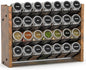 NESAPTO Spice Rack Organizer for Cabinet, Wood 4-Tier Vertical Seasoning Organizer, Wall Mount or Countertop Spice Shelf, Holds 28 Jars (No Jars Included), 14" W x 9.4" H