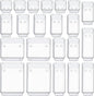SMARTAKE 22-Piece Drawer Organizer with Non-Slip Silicone Pads, 5-Size Clear Desk Drawer Organizer Trays Storage Tray for Makeup, Jewelries, Utensils in Bedroom Dresser, Office and Kitchen, Clear