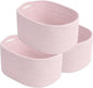 ECDYQXVU Cotton Rope Storage Basket, 15x10x9 Inches, Woven Basket for Shelves, Clothes, Towels, Books, and Laundry, Light Pink (3 Pack)
