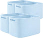 OIAHOMY 4 Pack Storage Baskets for Organizing, Cube Storage Bins for Shelves, Rectangle Storage Baskets With Handles, Woven Baskets for Storage, 12.7''Lx9''Wx7.8''H, Light Blue