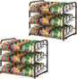 Shinoske Can Organizer for Pantry 2 Pack,3-Tier Stackable Can Organizer 2 in 1 Can Rack,72 Dispenser Holder Canned Food Organizer for Pantry Kitchen Countertop Storage,Brown