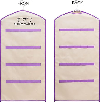 TRIUMPH VISION Hanging Sunglasses Organizers Eyeglasses Holder Stand, 40 Slots Eyeglass Case Eyewear Wall Organizer Multiple Eyeglasses Storage Sunglass Wall Mount Glasses Case Foldable Travel