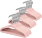ManGotree 11" Baby Velvet Hangers, Non-Slip Kids Coat Hangers with 360° Swivel Hook, Ultra-Thin Felt Children's Hanger for Infant & Toddler Clothes, 66 Pack (Light Pink)