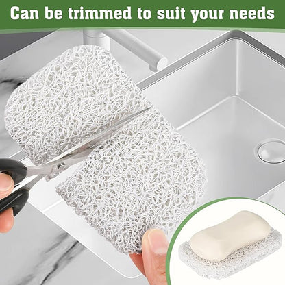 4 Pack Soap Holder Pad，Soap Holder for Kitchen & Bathroom，White Non-Slip Soap Lifting Pads for Soap Dish