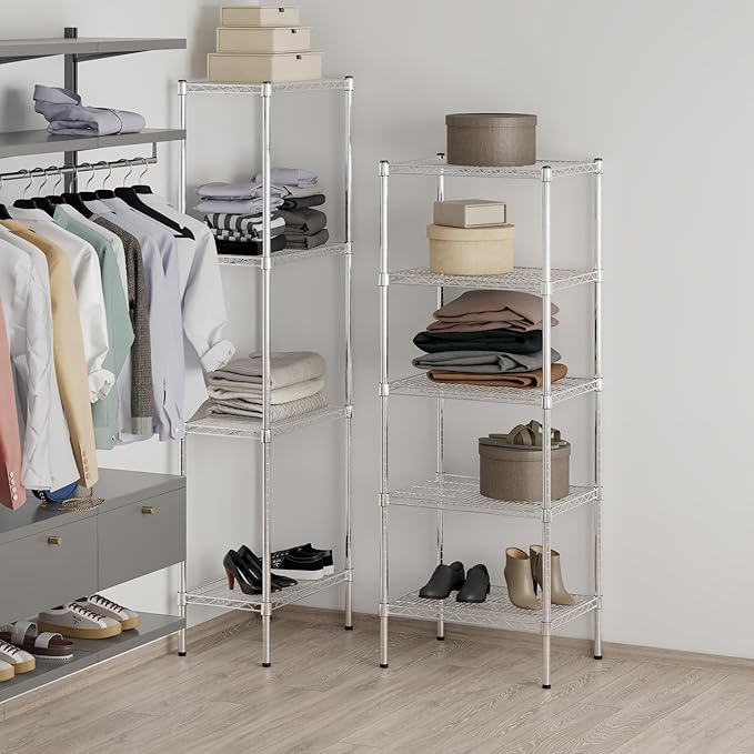 18" Deep x 24" Wide x 64" Height Wire Shelving Kit | 5-Tier | NSF Commercial Storage Rack Unit