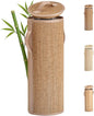 Bamboo Toilet Paper Storage Basket with Lid & Handle - 10L Handwoven Bathroom Organizer for 4 Rolls - Sturdy Stand Holder for Toilet Paper Organization, Carbon Brown