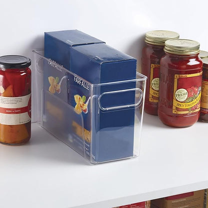 Copco Narrow Clear Bin, 10.5 x 4.5 x 6-Inch, for Kitchen, Fridge, Pantry, Laundry, and More