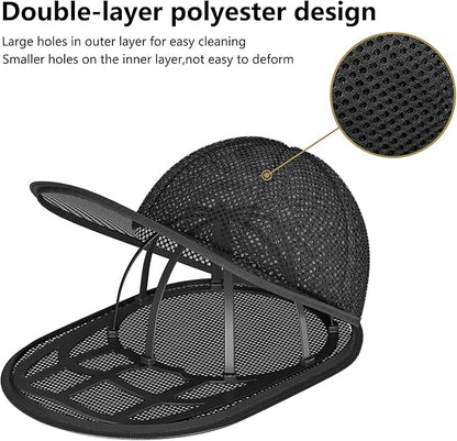 Hat Washer Cage, Snap-Lock Design, Foldable & Portable for Washing Machine Dryer Dishwasher