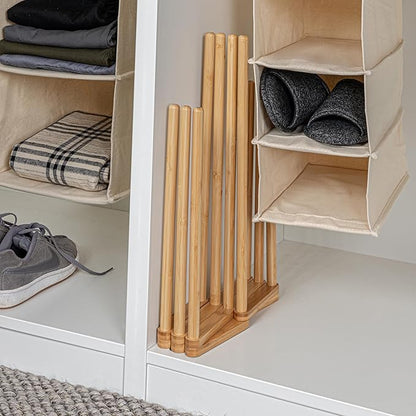 Bamboo 5 Pair Accordian Boot Rack, Natural