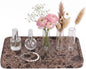 Dark Emperador Marble Vanity Tray for Bathroom Counter-12 X7 Decorative Tray for Perfume, Candles, Stone Jewelry Dish Tray