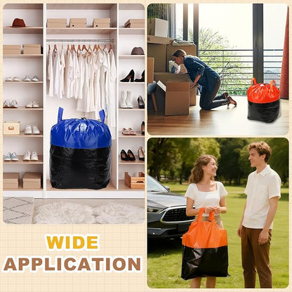 uxcell 2Pcs Extra Large Moving Bags, 15 x 12.6 x 24" Heavy Duty Woven Clothes Storage Totes Waterproof Packing Bags with Elastic Band and Handle for Home Camping Packing Quilts, Orange