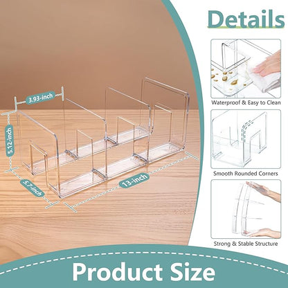 Acrylic Kids Shoe Rack Organizer 3-Section, Toddler Shoe Organizer for Closet, 2 Pack Baby Shoe Storage Shelf, Purse Rack Organizer