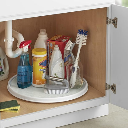 Copco Basics Non-Skid Lazy Susan for Under Sink and Cabinet Storage, 18 Inch, Crystalline