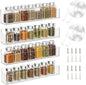 PMMASTO Adhesive Acrylic Spice Rack Organizer for Wall with 2 Nano Double Sided Tape, Spice Shelf Organization for Kitchen Cabinet Door/Pantry Door, Wall Mount Seasoning Rack (Clear-4 Pack)