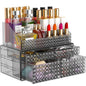 Awenia 2 Pack Stackable Makeup Organizer with Drawers[Upgraded]-Acrylic Make up Organizers and Storage Case for Cosmetics,Brush,Perfume,Jewelry Display, Vanity and Bathroom Accessories