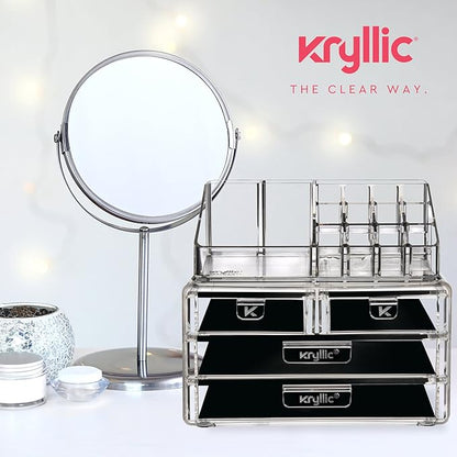 Acrylic Vanity Makeup Cosmetic Organizer -16 slot 4 box drawer storage organizers for make up brushes