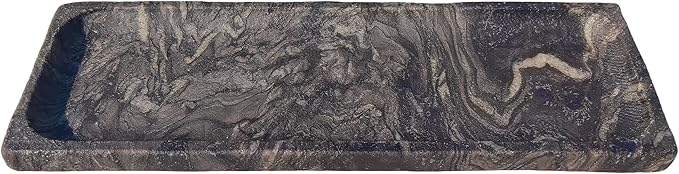 Vintage Marble Storage Vanity Tray: 10.6” x 3.5” Rectangular Decorative Tray for Bathroom Kitchen Dresser Desk Jewelry Holder Home Decor, Galactic Stars