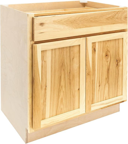 Quicklock RTA (Ready-to-Assemble) | Base Kitchen Cabinets - Shaker Style | Made in America (Rustic Hickory, 30" Wx34.5 Hx24 D Base)