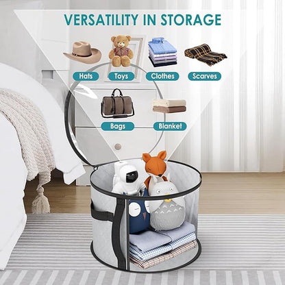Large Capacity Hat Storage Bag for Women, Holds up to 7 Caps Cowboy Hat Organizer for Closet, Hat Storage Organizer for Travel (Grey)