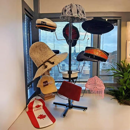 FixtureDisplays® Countertop Hat Rack Headwear Wig Cap Display Tabletop Stand 24x24x37" 3-Tier 12 Hats 10125-NF