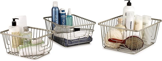 Spectrum Diversified Ashley Basket, Small, Satin Nickel