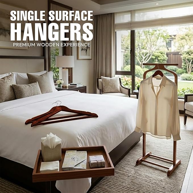 Utopia Home Premium Wooden Hangers 30 Pack - Durable & Slim Coat Hanger - Suit Hangers with 360-Degree Rotatable Hook - Wood Hangers with Shoulder Grooves (Brown)