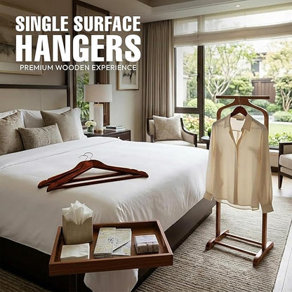 Utopia Home Premium Wooden Hangers 20 Pack - Durable & Slim Coat Hanger - Suit Hanger with 360-Degree Rotatable Hook - Wood Hangers with Shoulder Grooves (Brown Color)