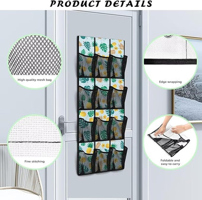 Pineapple Over The Door Shoes Organizers,Behind Door Shoes Hang Holder Rack,Storage for Small Spaces,Hanging Storage Bags