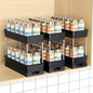 Mystozer Pull Out Spice Rack Organizer for Cabinet, Slide Out Spice Racks Organizer, Easy to Install Spice Cabinet Organizers, 4.33''Wx10.62''Dx8.66''H, 3 Packs -2 Tiers (Black)
