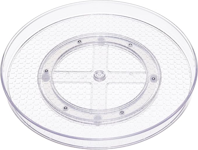 Amazon Basics Clear Lazy Susan Turntable Organizer for Organization, 12-Inch, 2-Pack