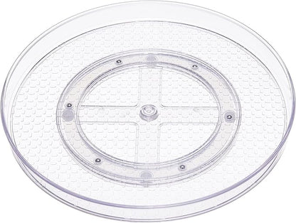 Amazon Basics Clear Lazy Susan Turntable Organizer for Organization, 12-Inch, 2-Pack