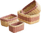 4PCS Woven Storage Baskets Set, Small Baskets for Organizing, Square Handwoven Paper Rope Organizer Bins for Shelves and Home Storage (Natural & Pink)