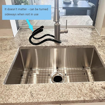 Pmsanzay Sling Flexible Sink Caddy, Sink Sponge Holder Organizer, Non-Slip – Holds Sponge, Scrubbing Brush or Dishrag, Not hiding dirt, easy to clean - Black