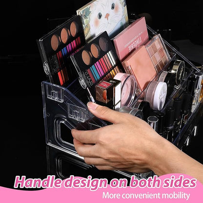 2 Pack Nail Polish Organizer 5 Layers Sunglass Acrylic Display Rack Eyeglasses Storage Essential Oils Holder Makeup Organizer No Tool Needed Assembly, Clear
