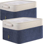 BALEINE 2 Pack Fabric Closet Storage Bins for Shelves, Linen Closet Organizers and Storage, Decorative Baskets for Organizing, Shelf, Clothes, Home, Office (Navy Blue, 15"x11"x9.5")