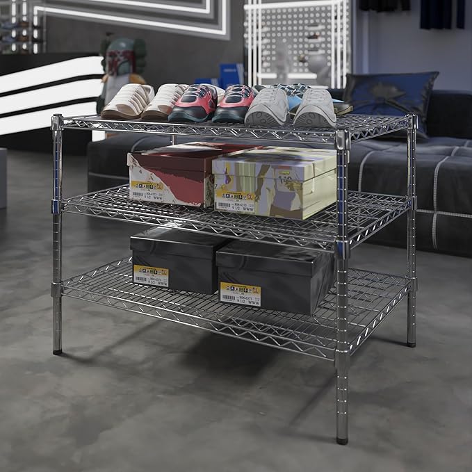 24" Deep x 36" Wide x 27" Height Wire Shelving Kit | 3-Tier | NSF Commercial Storage Rack Unit