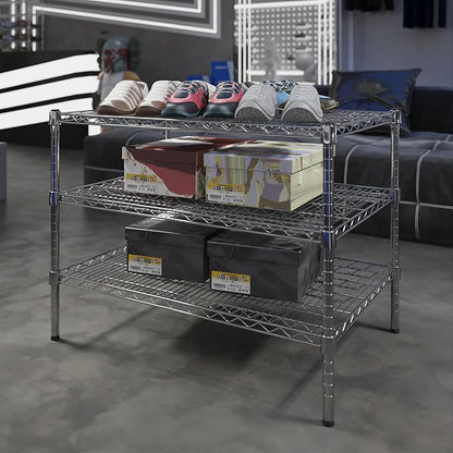 24" Deep x 36" Wide x 27" Height Wire Shelving Kit | 3-Tier | NSF Commercial Storage Rack Unit