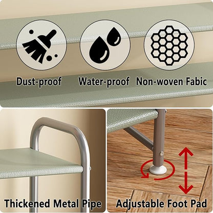 INGIORDAR Shoe Rack 4 Tier Long Storage Organizer Wide Metal Shoe Shelf for Closet Entryway Grey