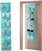 GOMAJI Over the Door Hanging Shoe Organizer, 12 Pockets, Turquoise