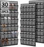 Kotkn Over the Door Shoe Organizer with 30 Breathable Mesh Pockets (2PC-Gray)