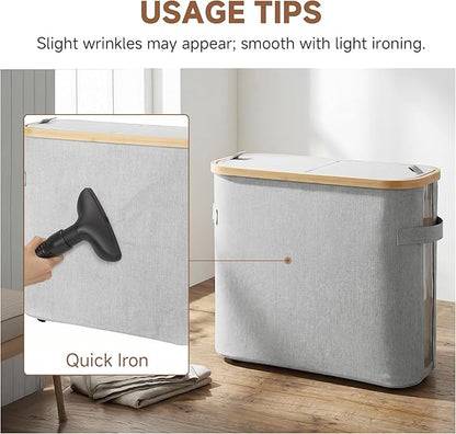 StorageWorks Toilet Paper Storage Baskets with Dual Flip Lids, Toilet Paper Organizer for Bathroom, Toilet Paper Container with Side Pocket, Holds 9 Mega or 12 Regular Rolls, Medium, Grey