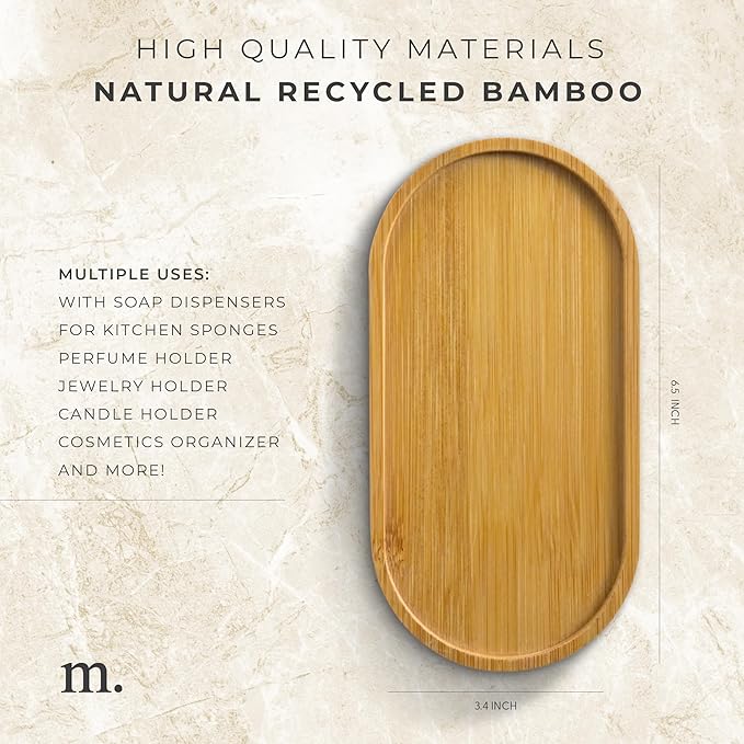 MaisoNovo Bamboo Soap Tray | Wooden Bathroom Soap Dispenser for CounterTop