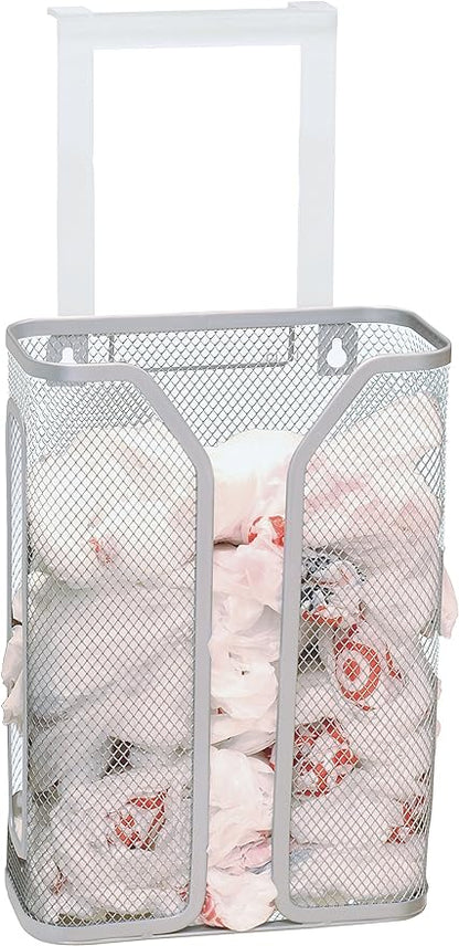 Deco Brothers Over The Cabinet Door Grocery Bag Holder, Silver