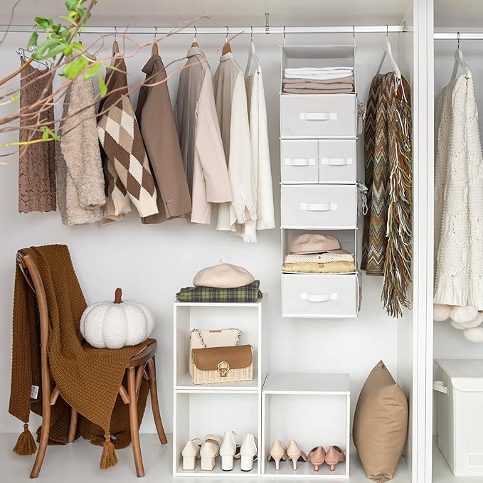 GRANNY SAYS Bundle of 1-Pack Closet Door Organizer & 3-Pack Storage Containers for Organizing