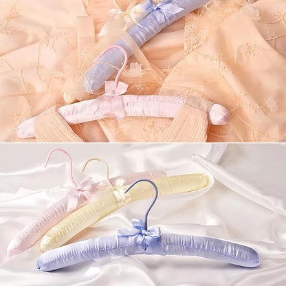 10 Pack Satin Padded Hangers for Women Clothing, Anti Slip Sponge Fabric Clothing Hangers Coat Racks for Sweater, Coat, Suit, Dress (10-Color_B)