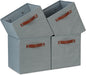 Temary 11x11 Storage Cubes Fabric Cube Storage Bins with Handles Clothes Storage Boxes Baskets for Organizing Home, Shelf, Closet (Grey, 11 x 11 x 11)