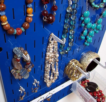 Wall Control Jewelry Organizer Wall Hanging Jewelry Holder Kit Wall Mounted Necklace Organizer Kit in Blue